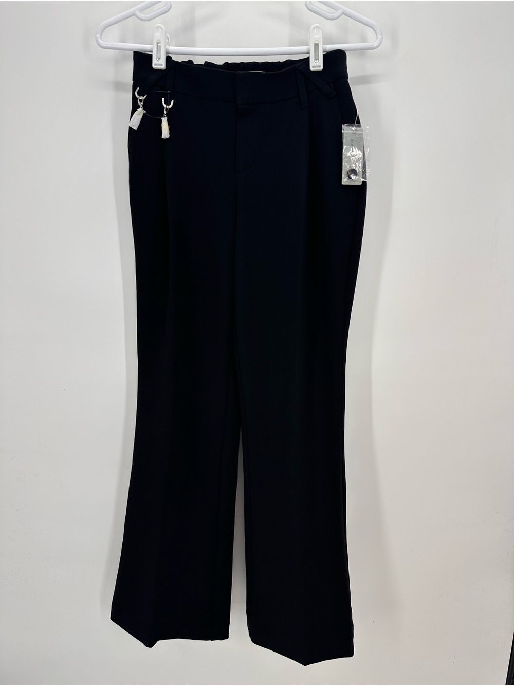 Anthropologie Black Women’s Dress Pants with Keyring Detail and Pleats